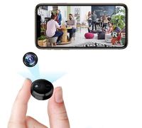 LySuyeo Mini Camera 1080P - Telecamera interna WLAN con trasmissione dal vivo tramite app, rilevamento del movimento, visione notturna, supporto magnetico, funzionamento a batteria e USB, ideale per