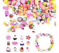 LYTIVAGEN 200 Pezzi Perline Argilla Polimerica Tematica Caramelle per Creazione Braccialetti e Accessori Fai da Te Completo per Progetti Creativi e Decorazioni