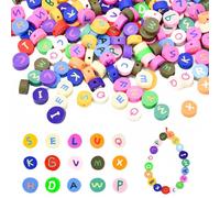 LYTIVAGEN 200 Pezzi Perline Lettere per Braccialetti, Argilla Perline a Forma di Lettera A-Z, Rotonde in Argilla per Friendship Bracelet Kit, Colorate Alfabeto Perlin per gioielli fai da te