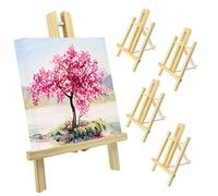 LYTIVAGEN 4 Pezzi Mini Cavalletto Treppiede Legno per Dipingere - Piccolo da Tavolo per Pittore, Pittura e Disegno - Decorazione Tavolo 30 * 19 CM