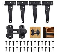 LYTIVAGEN 5 Pezzi Cerniere a T per Cancello, Cerniere Zincate per Carichi, Cerniere per Porte in Legno a Forma di T in Acciaio inossidabile, Antica Chiusura Scorrevole per Porte Giardini Fienili