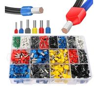 Lytool 1200 Pezzi Puntalini Doppi 0.5-6mm²,Kit Puntalini Elettrici 0.3-16mm²,Puntalini Elettrici Doppia,Set Puntalini Singoli e Doppi,Terminali a Crimpare Doppi Entrata, Crimpare Per Cavi Elettrici