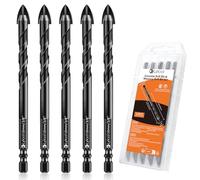 Lytool 5 Pezzi 10mm Punte Trapano Gres Porcellanato Vetro, Punte Trapano per Gres, Vetro, Piastrelle, Ceramica, Granito, Marmo, Cemento, Accessori per Docce, Bagni, Giardino