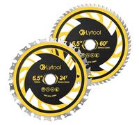 Lytool Lama per Sega Circolare Professionale 165mm per Legno 2 Pezzi Disco per Taglio Accessorio Smerigliatrice Angolare