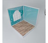 LYTP122002: 1/12 Scale DIY 3D stampato parete & pavimento Combo, miniatura scena casa delle bambole per OB11 30,5 cm Baby House, primavera o dolce camera degli ospiti