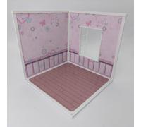LYTP122004: 1/12 Scala DIY 3D Stampato Parete & Pavimento Combo, Miniature Dollhouse Scena per OB11 30,5 cm Baby House, Spring or Sweet Kitchen
