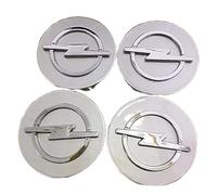 LyTTuu 4 Pezzi Auto Coprimozzi per Opel Combo Vectra Zafira Signum Tigra Karl Movano GT Ampera Cascada 64MM Protezione Solare Coprimozzo Resistente Calore Copricerchi Coperture Cerchioni,Silver