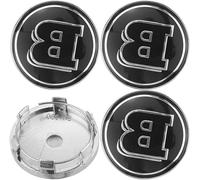 LyTTuu 4 Pezzi Auto Coprimozzi per Smart Brabus 60mm, con Logo Auto, Coprimozzo, Adesiviruote, Emblema, Modifica, Accessori Lo Styling
