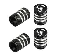LyTTuu Auto Cappucci delle Valvole per Abarth,Tappi Valvole Pneumatici Coprivalvole Parapolvere Cappuccio Tappini Cerchioni Accessori,Black