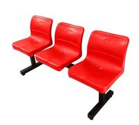 LYUCAYHQ Panca D'attesa a 3 Posti, 150 Cm Sedie Sala D'attesa, Sedia da Stadio in Plastica, per Auditorium, Sala D'attesa, Stadio, Bar(Red)
