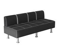 LYUCAYHQ Panca D'attesa di Parrucchieri, Divano Moderno a 3 Posti, Sedie Sala D'attesa per Ufficio, Attività Commerciali, Banche, Ospedali, Capacità di Carico 300 Kg(Black,140cm/55in)