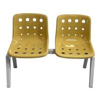 LYUCAYHQ Sedie Sala D'attesa a 2 Posti, Panca D'attesa Impilabili in Plastica con Robusta Struttura in Ferro, per Ufficio, Sala D'attesa, Bar, Hall(Yellow)