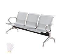 LYUCAYHQ Sedie Sala D'attesa a 3 Posti, Poltrona Sala Attesa in Metallo, Panca da Ufficio 175 Cm X 65 Cm X 78 Cm per Aeroporti, Mercati, Banche, Ospedali, Scuole, Barbieri(Gray)