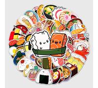 LYunMu Set di adesivi per sushi, 50 pezzi, per scrapbooking, cibo giapponese, decalcomanie per auto, moto, skateboard, chitarra, snowboard, bagagli, valigie da viaggio, laptop, MacBook