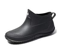 Lyuu scarpe da giardino unisex stivali Wellington stivali da pioggia impermeabili leggeri per esterni stivaletti corti da uomo o da donna, Nero , 45 EU