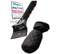 LYVANAS spatola per Ghiaccio con Guanto - Mani Calde e asciutte | Raschietto ergonomico Professionale per Auto - Elevata efficienza Unita a Grande Comfort - Efficiente e Sicuro - Ice Scraper