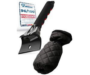 LYVANAS spatola per Ghiaccio con Guanto - Raschietto ergonomico Professionale per Auto - Elevata efficienza Unita a Grande Comfort - Mani Calde e asciutte - Efficiente e Sicuro - Ice Scraper