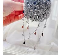 LYVQZPWLR Catene di Gioielli a Sfere di Cristallo Colorate, 1M di Strass Pendente Catena di Rame Goccia ciondoli Catena di Perline di Cristallo di Vetro creazione di Gioielli Catene