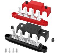 LYVQZPWLR Convergenza, batteria del bus DC, Barra collettrice marina 12V 250A Blocco di distribuzione dell'alimentazione a 4 montanti M8 M10 Giunzione in rame multicolore(Red M8)