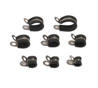 LYVQZPWLR Morsetti in gomma a forma di R, morsetti a P per tubi e cavi in acciaio inossidabile rivestiti in gomma da 6 mm, 8 mm, 10 mm, 12 mm, 14 mm, 16 mm, 20 mm, 24 mm, 16 mm, 16 mm (10 pezzi))