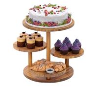 LYVQZPWLR Negozio di cupcake di cartone, Alzata for dolci in legno a 4 piani multicolore da 12,2 pollici