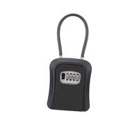 LYVQZPWLR Portachiavi magnetici con serratura, Cassetta di sicurezza for chiavi con serratura, cavo in acciaio, portatile, con combinazione a 4 cifre(Schwarz)