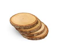 LYVQZPWLR Tavolo da cucina, Sottobicchieri rotondi in legno con corteccia, confezione da 4, diametro 10-12 cm