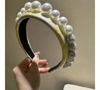 LYVQZPWLR Una brocca di cristallo, Cerchietti for capelli con perline e strass da donna, cerchietti for capelli da sposa, cerchietti imbottiti(Yellow)