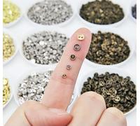 LYVQZPWLRBottoni di resina, 100 pezzi 3mm/4mm/5mm Mini bottoni in metallo a 2 fori for vestiti for bambole, Mini bottoni in resina(Silver,5mm)