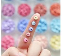 LYVQZPWLRBottoni di resina, 100 pezzi 6 mm minuscoli bottoni rotondi in resina con finitura opaca for vestiti di bambola, mini forniture artigianali fai da te(14 Burnt Orange,100 PCS)