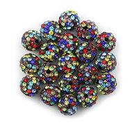 LYVQZPWLRbraccialetto di perline di argilla, 10 mm 20 pezzi Micro Perline Pave Cristallo Disco Ball Rotondo Argilla Perline Sfuse Bracciale Collana Gioielli Creazione Accessorio Fai da Te YC0415