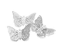 LYVQZPWLRbraccialetto di perline di argilla, 100 pezzi di connettori in filigrana a forma di farfalla placcati in metallo, ciondoli fai da te, accessori for gioielli, forniture for la creazione di gio
