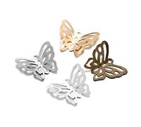 LYVQZPWLRbraccialetto di perline di argilla, 100 pezzi di connettori in filigrana a forma di farfalla placcati in metallo, ciondoli fai da te, accessori for gioielli, forniture for la creazione di gio