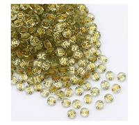LYVQZPWLRbraccialetto di perline di argilla, 100 pezzi di perline piatte rotonde da 4 x 7 mm color oro, in acrilico, con lettere dell'alfabeto casuali, for la creazione di gioielli fai da te con colla