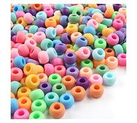 LYVQZPWLRbraccialetto di perline di argilla, 100 pezzi/lotto 6 * 9 mm perline acriliche trasparenti con foro grande perline distanziatrici color caramella for la creazione di gioielli fai da te for ba