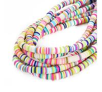 LYVQZPWLRbraccialetto di perline di argilla, 4/6 mm 350 pezzi/lotto perline piatte rotonde in resina polimerica, perline distanziatrici fatte a mano for la creazione di gioielli fai da te, braccialett