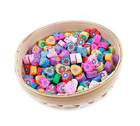 LYVQZPWLRbraccialetto di perline di argilla, 50/100 pezzi di perline distanziatrici in argilla polimerica a forma di cuore e fiore, fai da te, for collane, bracciali, orecchini, gioielli, accessori(50