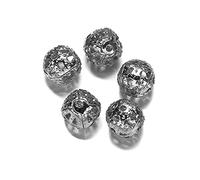 LYVQZPWLRbraccialetto di perline di argilla, 50-200 pezzi/lotto 4-10 mm metallo dorato perline distanziatrici rotonde in filigrana perline cave for fai da te bracciale collana gioielli forniture YC526
