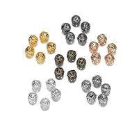 LYVQZPWLRbraccialetto di perline di argilla, 50-200 pezzi/lotto 4-10 mm metallo dorato perline distanziatrici rotonde in filigrana perline cave for fai da te bracciale collana gioielli forniture YC526