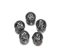 LYVQZPWLRbraccialetto di perline di argilla, 50-200 pezzi/lotto 4-10 mm metallo dorato perline distanziatrici rotonde in filigrana perline cave for fai da te bracciale collana gioielli forniture YC526