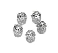 LYVQZPWLRbraccialetto di perline di argilla, 50-200 pezzi/lotto 4-10 mm metallo dorato perline distanziatrici rotonde in filigrana perline cave for fai da te bracciale collana gioielli forniture YC526