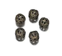 LYVQZPWLRbraccialetto di perline di argilla, 50-200 pezzi/lotto 4-10 mm metallo dorato perline distanziatrici rotonde in filigrana perline cave for fai da te bracciale collana gioielli forniture YC526