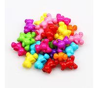 LYVQZPWLRbraccialetto di perline di argilla, 50 pezzi 12x14 mm perline distanziatrici acriliche a forma di orso di colori misti for la creazione di gioielli, bracciali, collane, ciondoli, accessori fa