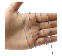 LYVQZPWLRbraccialetto di perline di argilla, Catena del rosario in acciaio inossidabile color argento da 1 metro con perline avvolte in filo for la creazione di gioielli fai da te, bracciali, collane,