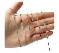 LYVQZPWLRbraccialetto di perline di argilla, Catena del rosario in acciaio inossidabile color argento da 1 metro con perline avvolte in filo for la creazione di gioielli fai da te, bracciali, collane,