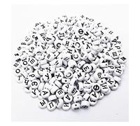 LYVQZPWLRbraccialetto di perline di argilla, Lettere casuali 100 pezzi/lotto for collana braccialetto nuove perline fai da te in acrilico lettere russe all'ingrosso piatte/quadrate YC0518(7)