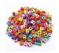 LYVQZPWLRbraccialetto di perline di argilla, Lettere casuali 100 pezzi/lotto for collana braccialetto nuove perline fai da te in acrilico lettere russe all'ingrosso piatte/quadrate YC0518
