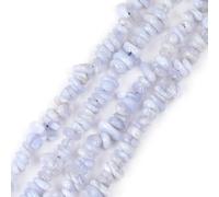 LYVQZPWLRdi pietre naturali, Filo di perline di pietre preziose di forma libera da 6x8 mm, for la creazione di gioielli, 15 pollici(Blue Chalcedony Beads_-)