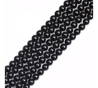 LYVQZPWLRdi pietre naturali, Filo di perline di tormalina nera rotonda da 6 mm, 15 pollici, perline for la creazione di gioielli