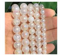 LYVQZPWLRdi pietre naturali, Perline di agata di fuoco con venature di drago innevate, bianche naturali, galvanizzate, for la creazione di gioielli fai da te, braccialetti, 15" Z923(6mm 60pcs)